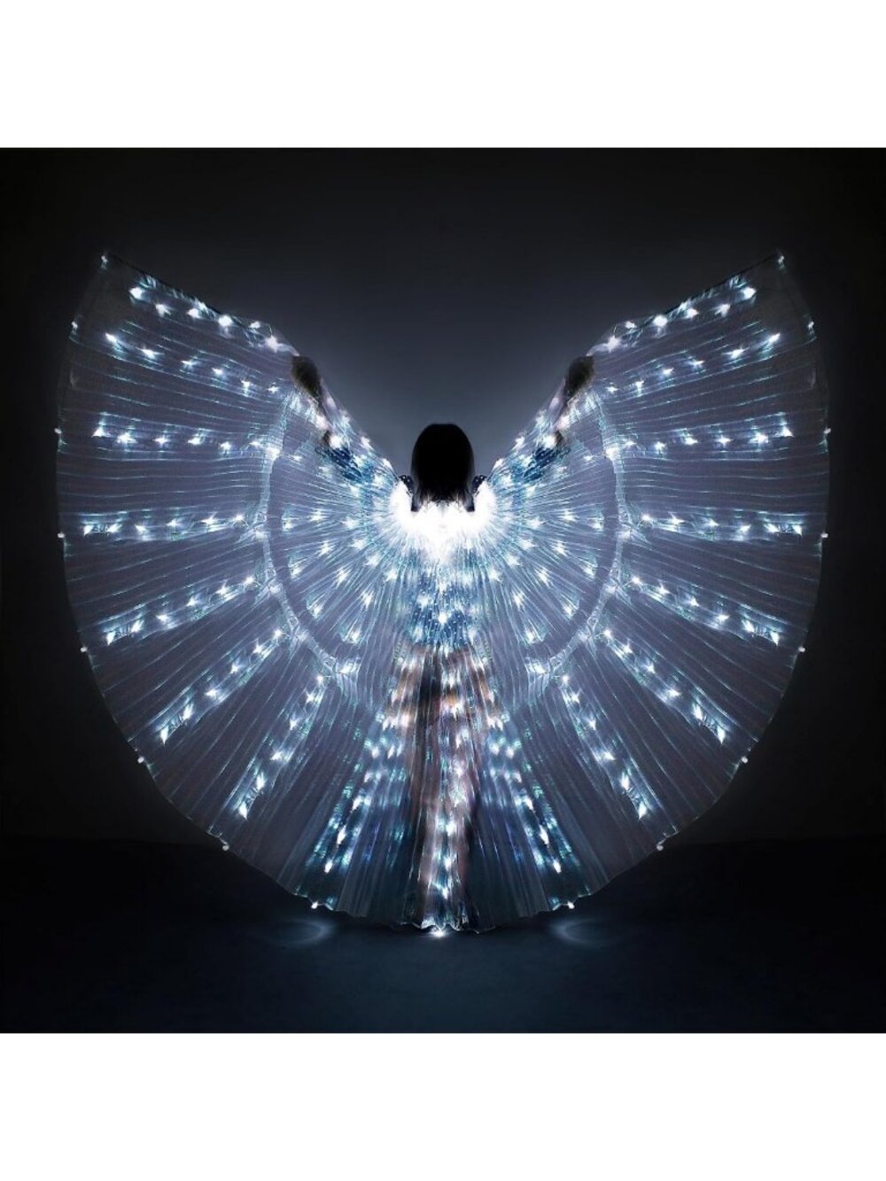 Glow in the Dark LED Angel Wings Costume for Women | Light-Up Fairy Wings 2025